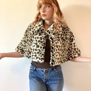 90s/Y2k Leopard print diva shawl